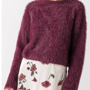A New Day plum Teddy mock neck sweater
